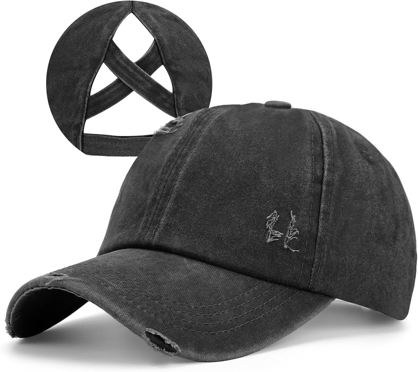 Women Ponytail Hat Criss Cross Baseball Cap Adjustable High Messy Bun Ponycap Quick Drying Mesh Sports Hat