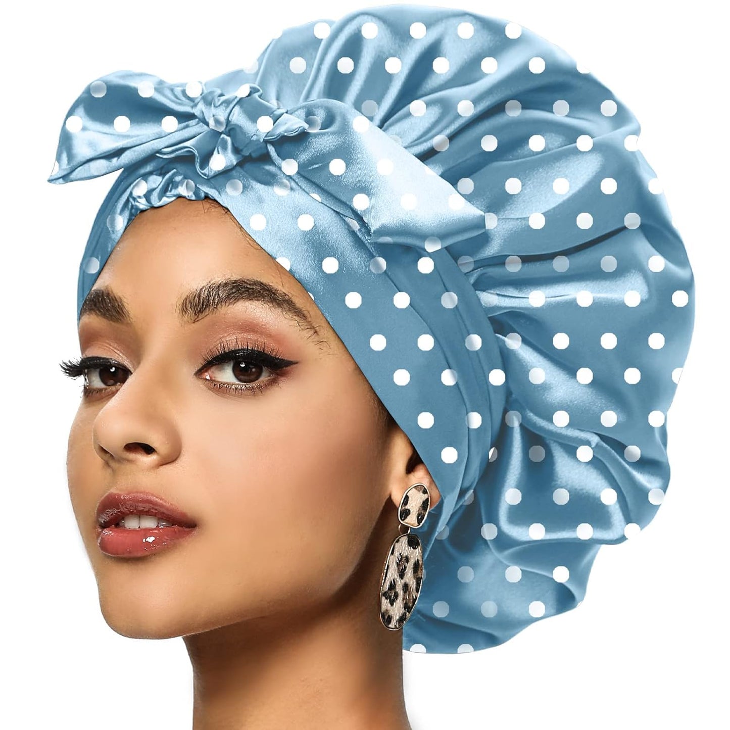 Satin Bonnet for Women, Silk Bonnet for Curly Hair, Silk Hair Bonnet for Sleeping Satin Bonnets for Black Women, Extra Large Bonnet with Tie Band
