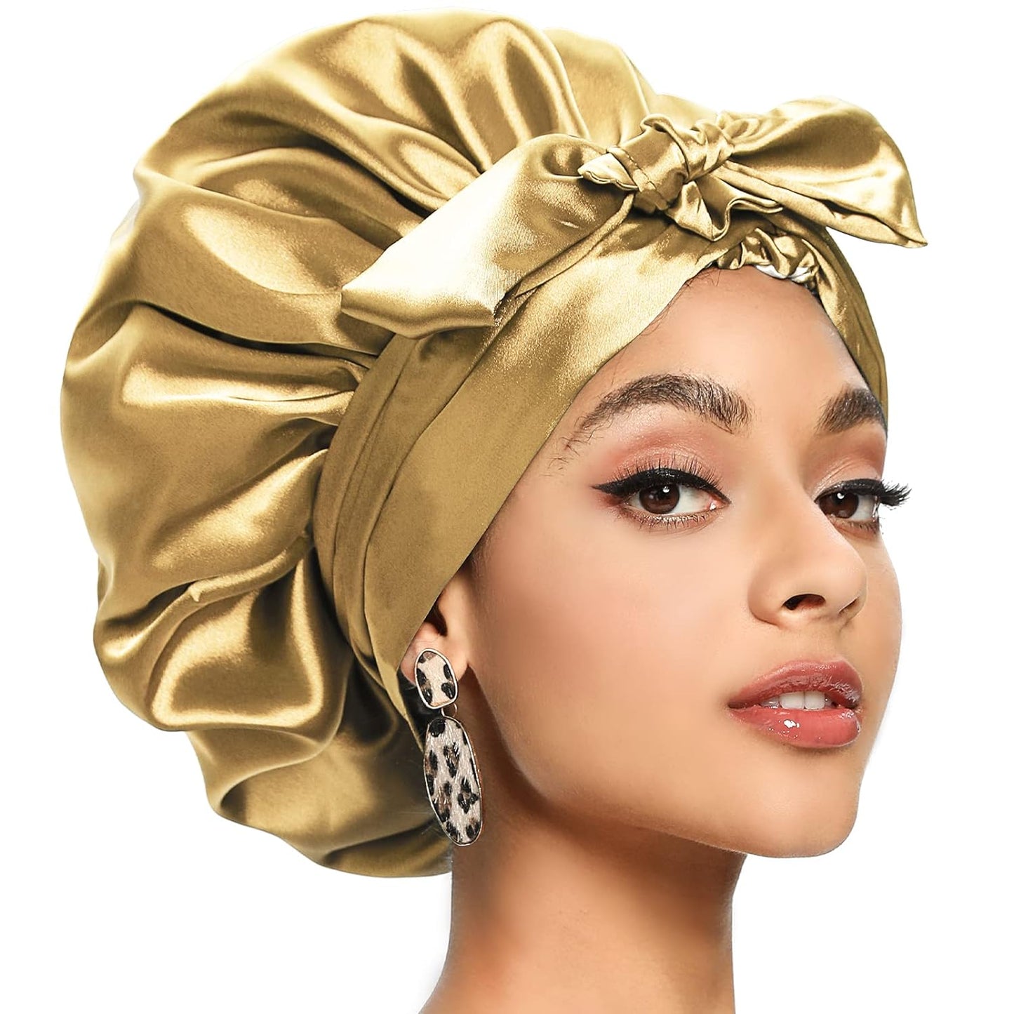 Satin Bonnet for Women, Silk Bonnet for Curly Hair, Silk Hair Bonnet for Sleeping Satin Bonnets for Black Women, Extra Large Bonnet with Tie Band