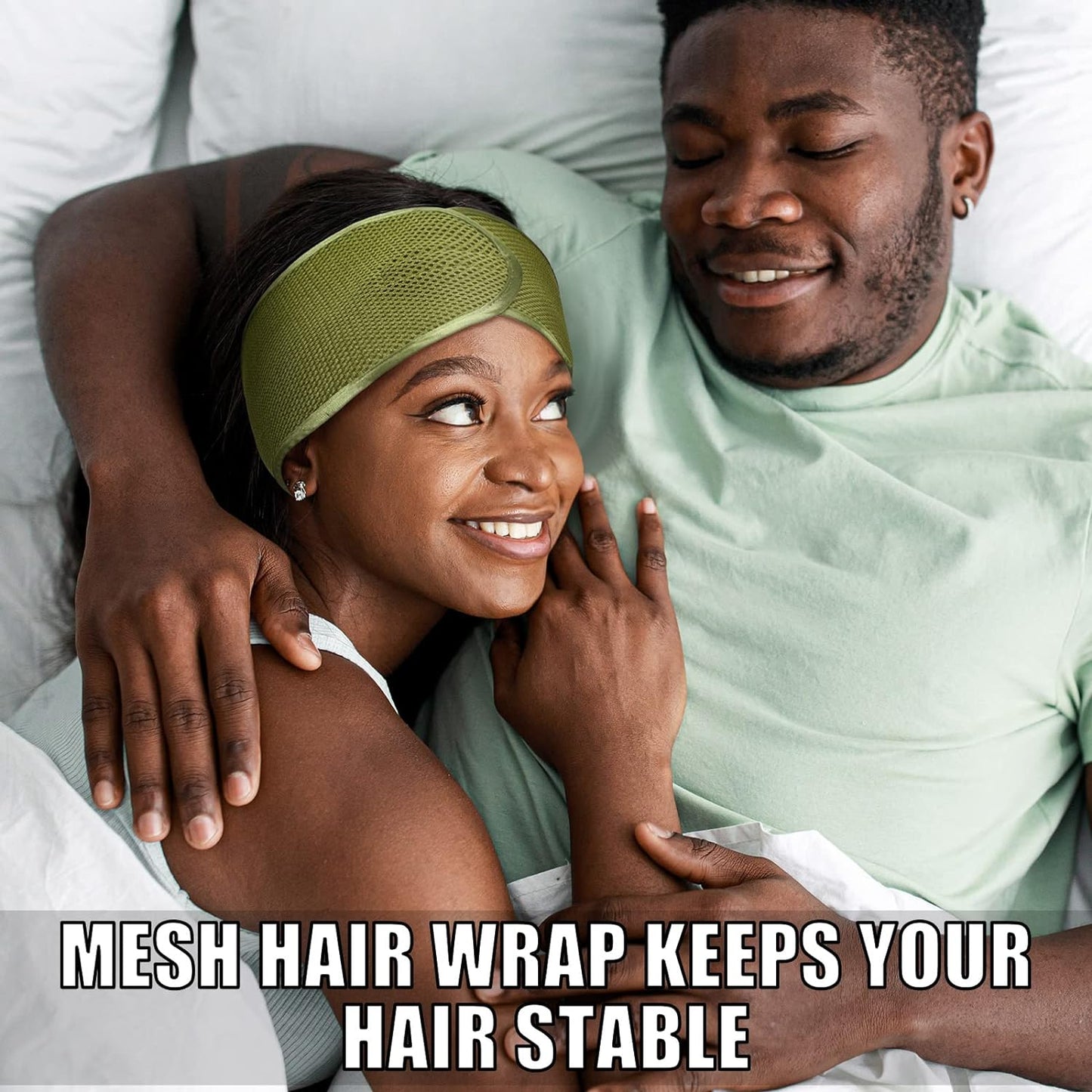4 Pieces Mesh Hair Wraps for Black Women Sleeping Hair Wrap Scarf Cap Spa Headbands Hair Wraps Hair Nets for Women Black Natural Hair Wash Face Sleep (Black, Blue)