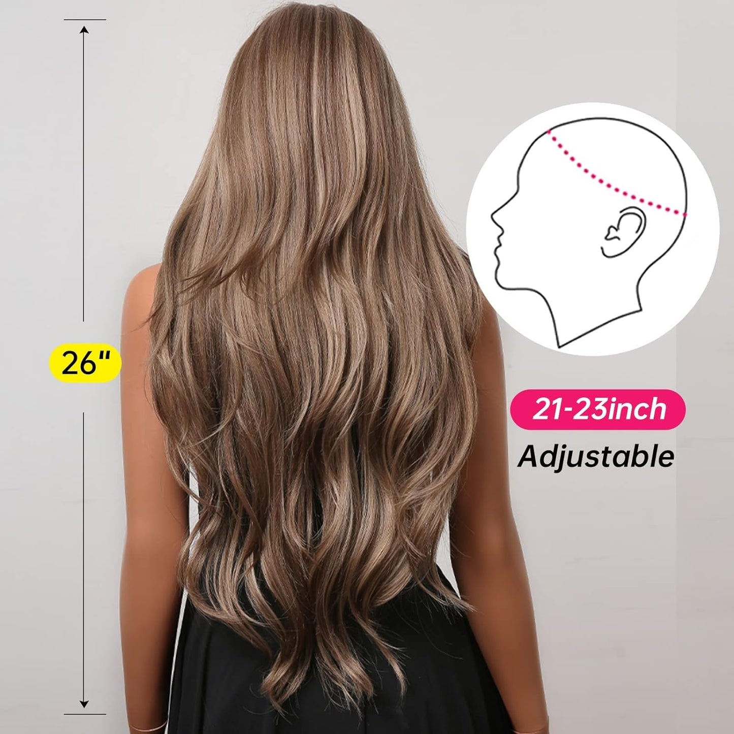 Black Wigs for Women Long Curly Wigs With Bangs Water Wavy Synthetic Wig, Party Cosplay Daily Use