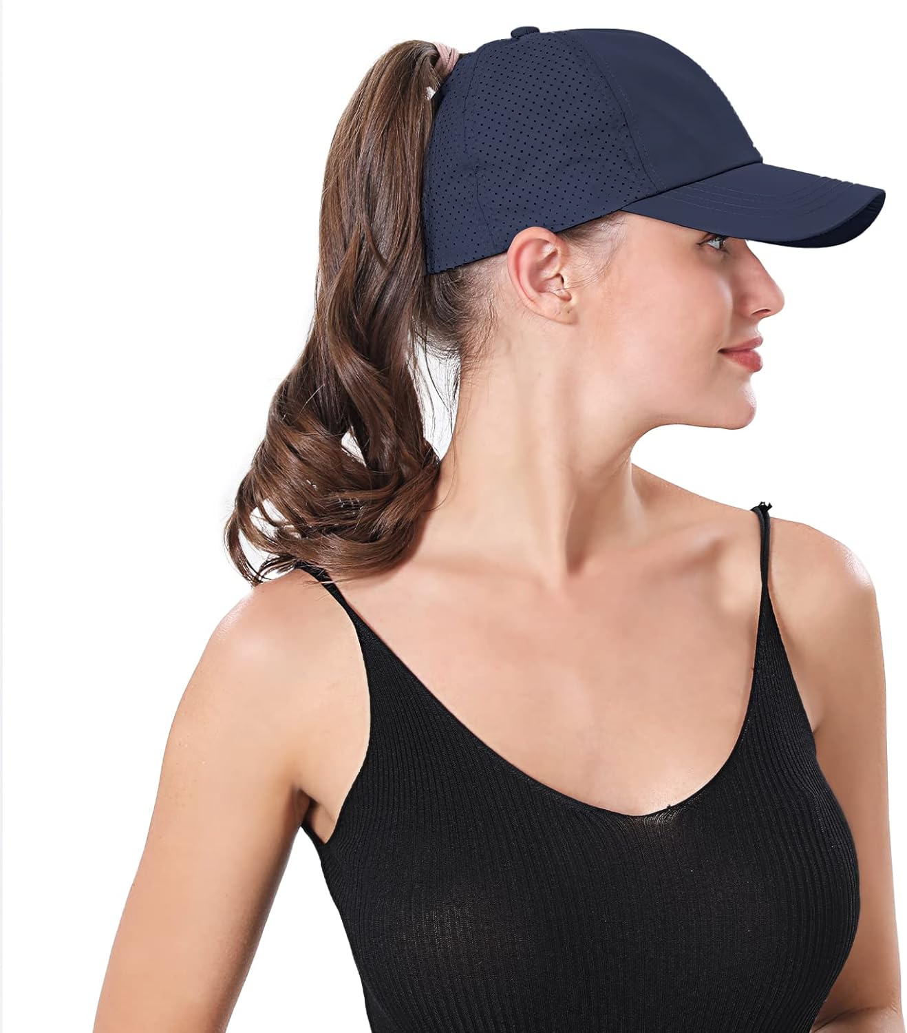 Women Ponytail Hat Criss Cross Baseball Cap Adjustable High Messy Bun Ponycap Quick Drying Mesh Sports Hat