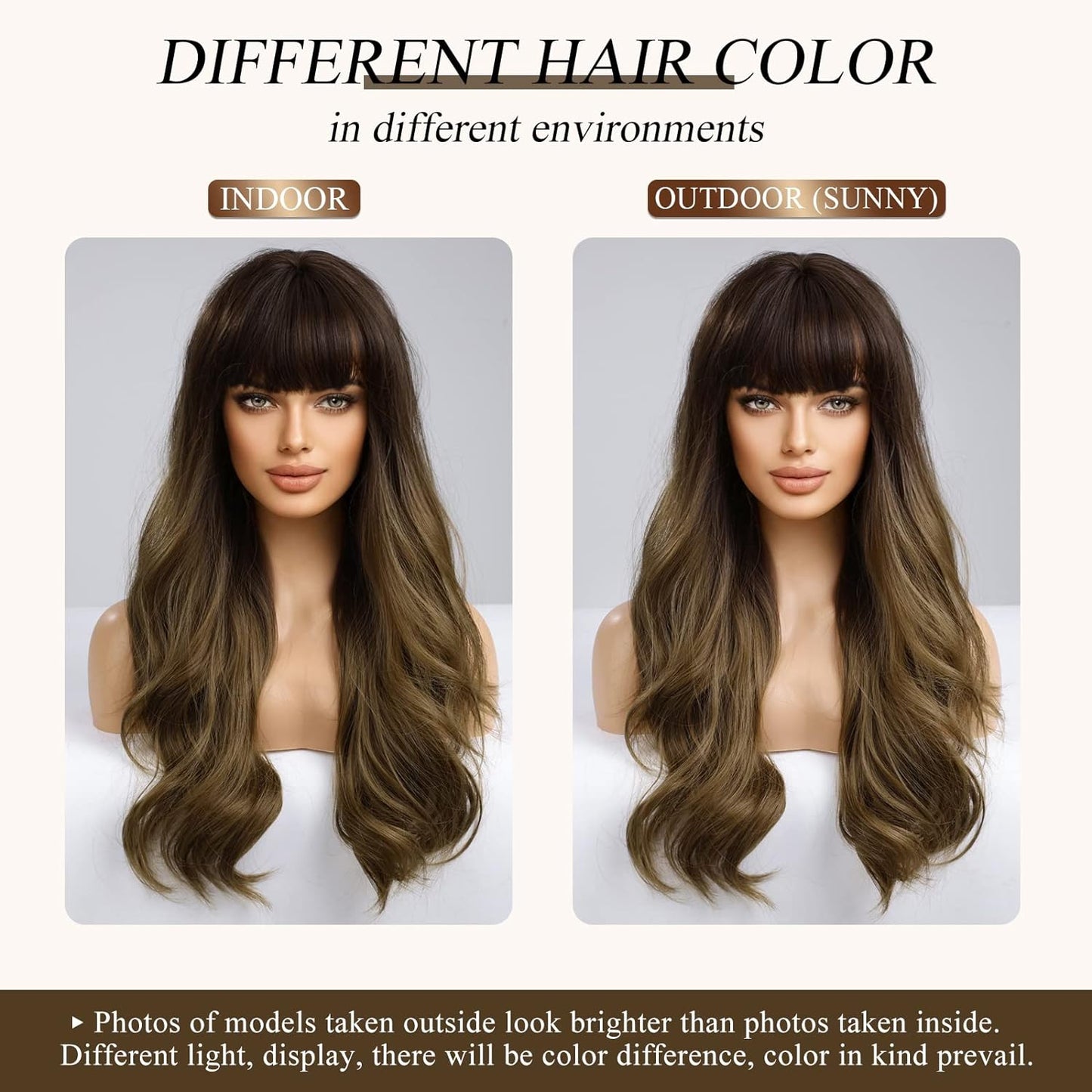 Black Wigs for Women Long Curly Wigs With Bangs Water Wavy Synthetic Wig, Party Cosplay Daily Use