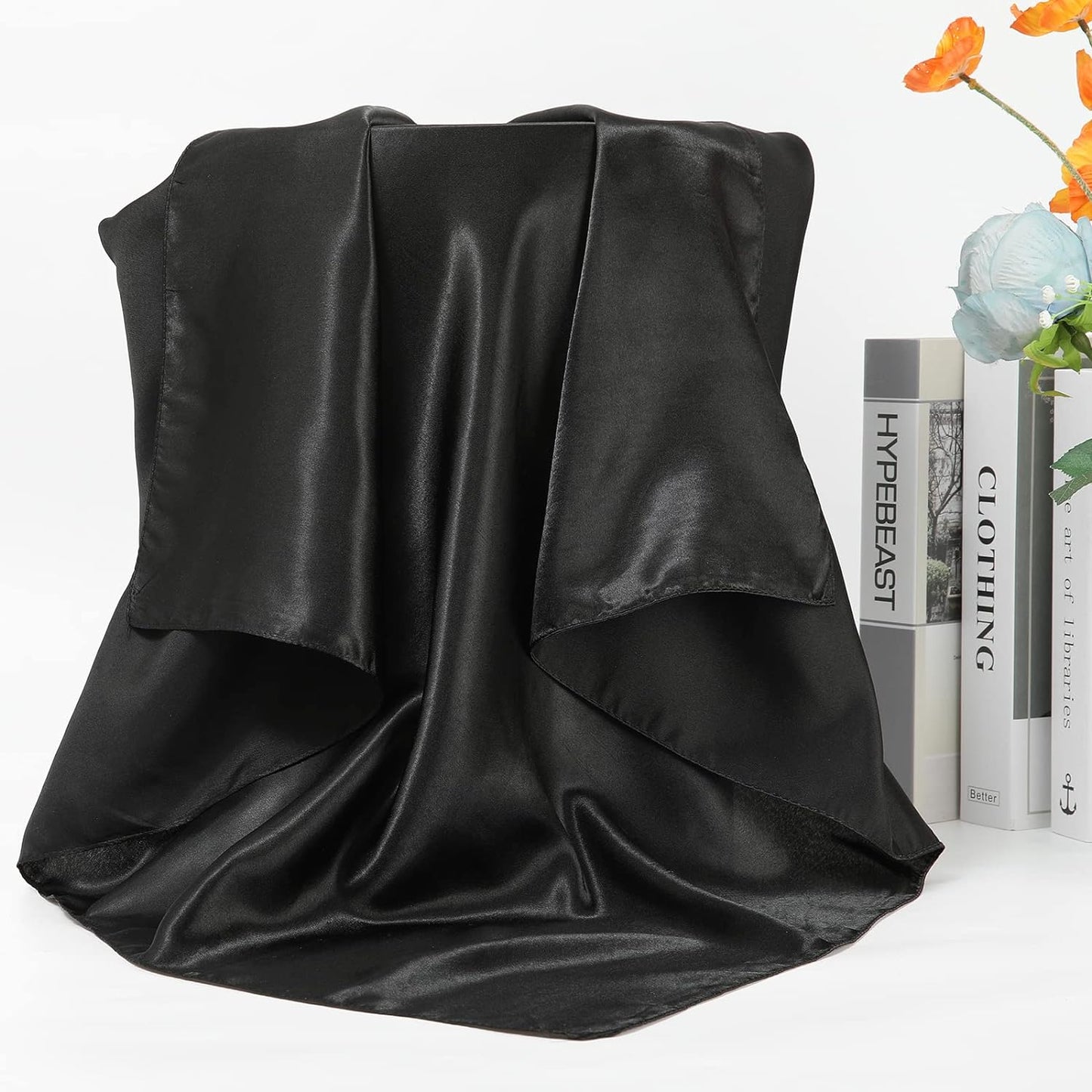 35" Large Square Satin Head Scarf - Silk Hair Scarf Square Hair Bandanas Large Scarf Sleeping Head Wraps for Women