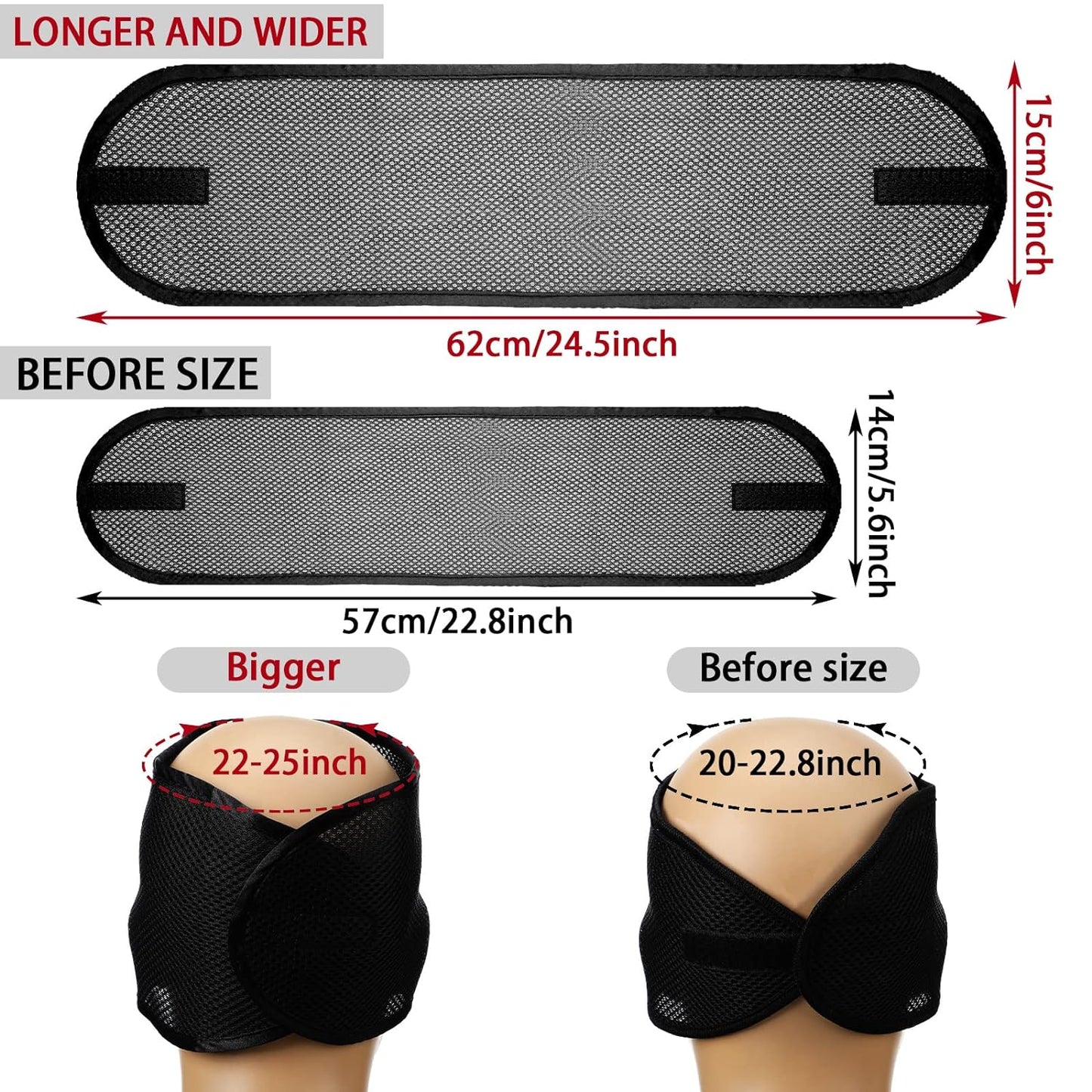 4 Pieces Mesh Hair Wraps for Black Women Sleeping Hair Wrap Scarf Cap Spa Headbands Hair Wraps Hair Nets for Women Black Natural Hair Wash Face Sleep (Black, Blue)