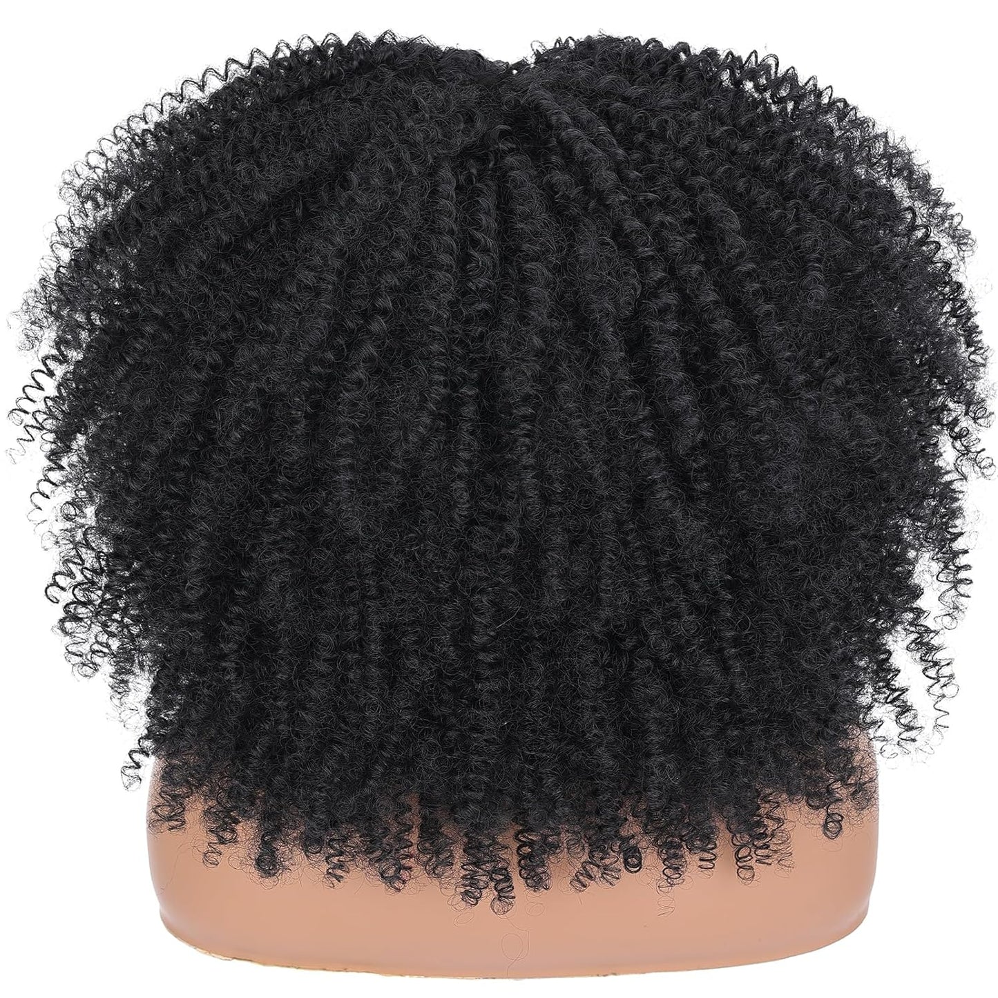 16 Inch Curly. Afro Kinky Wig Synthetic Fiber Glueless Full and Fluffy Long Curly Wig for Fashion Women (16 Inch, Black)