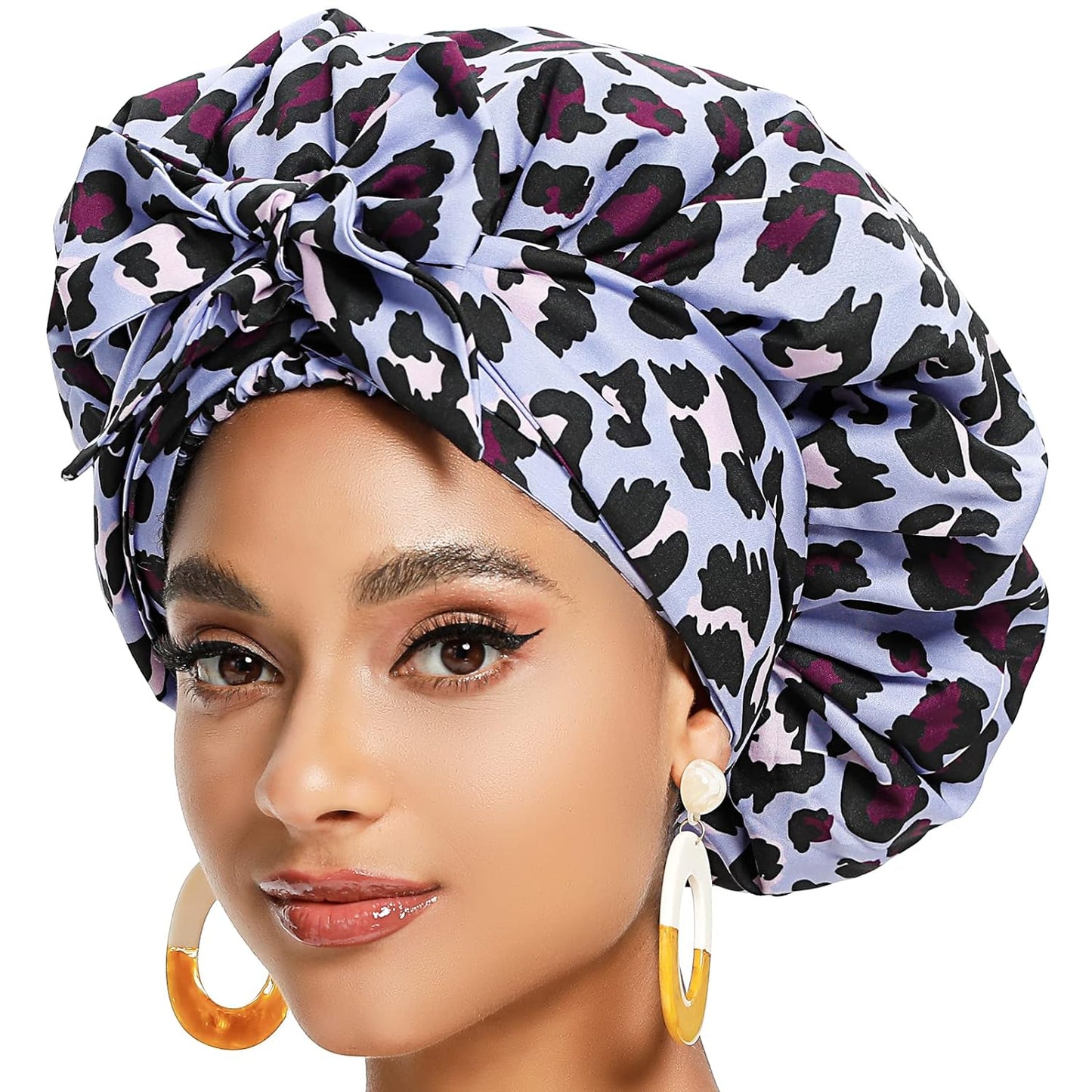 Satin Bonnet for Women, Silk Bonnet for Curly Hair, Silk Hair Bonnet for Sleeping Satin Bonnets for Black Women, Extra Large Bonnet with Tie Band
