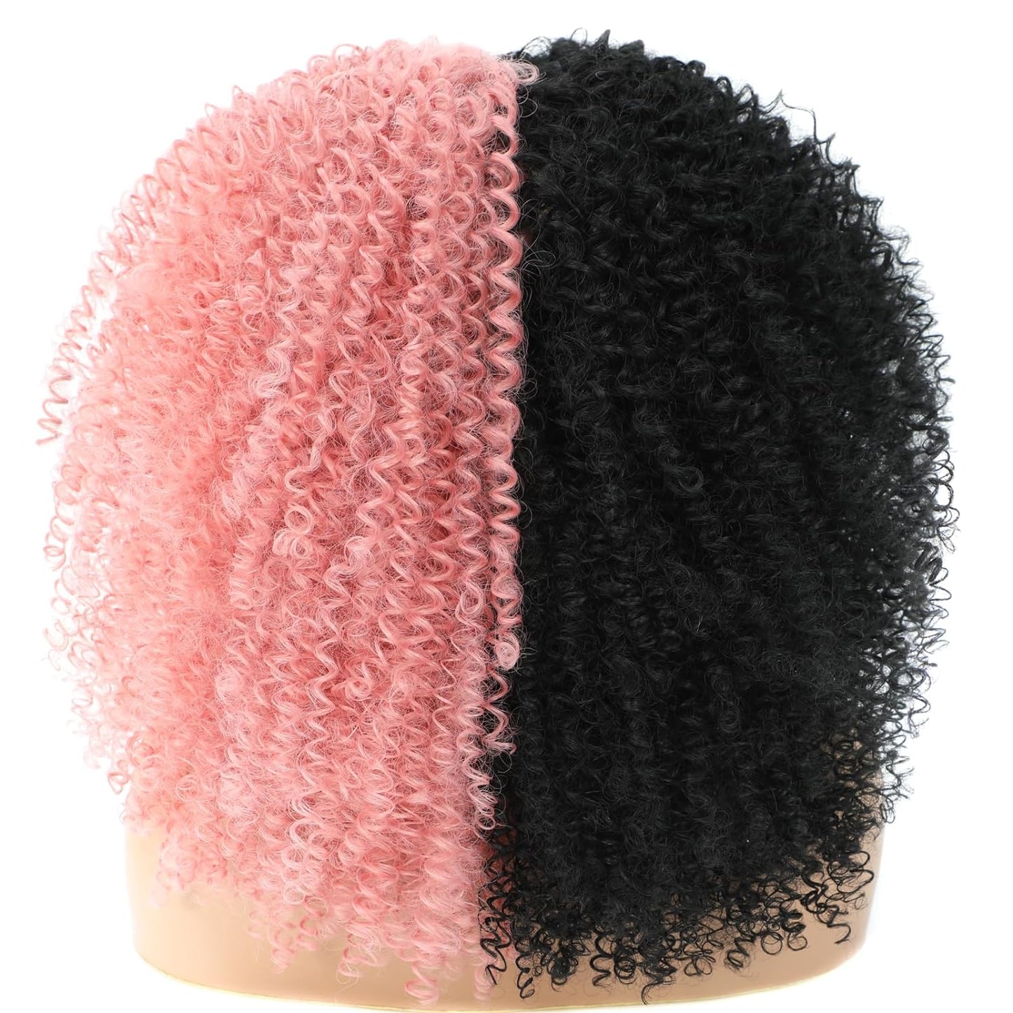 16 Inch Curly. Afro Kinky Wig Synthetic Fiber Glueless Full and Fluffy Long Curly Wig for Fashion Women (16 Inch, Black)