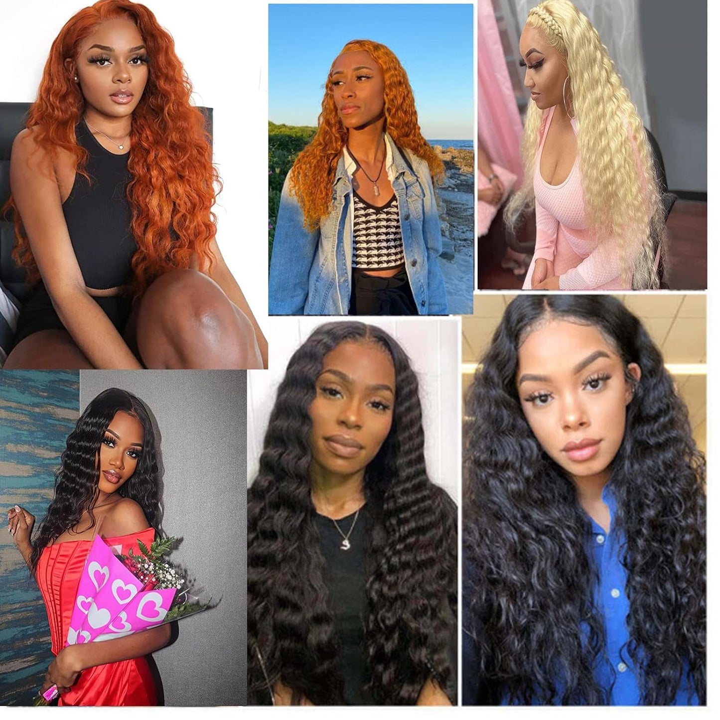 28'' Curly Wig Long Synthetic Wigs for Black Women Loose Deep Wave Lace Front Wig 4'' Simulated Scalp Middle Part Natural Crimps Curls Hair Replacement Wigs
