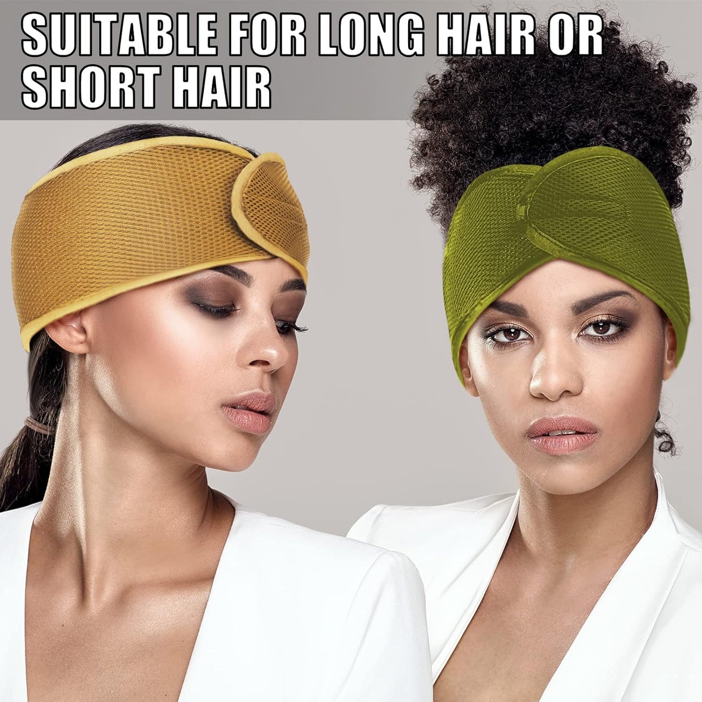 4 Pieces Mesh Hair Wraps for Black Women Sleeping Hair Wrap Scarf Cap Spa Headbands Hair Wraps Hair Nets for Women Black Natural Hair Wash Face Sleep (Black, Blue)