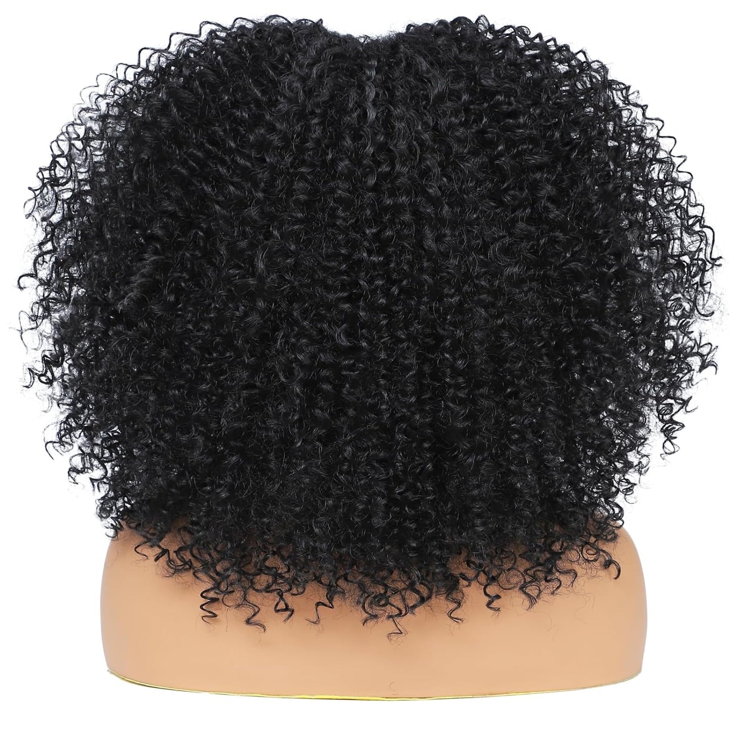 16 Inch Curly. Afro Kinky Wig Synthetic Fiber Glueless Full and Fluffy Long Curly Wig for Fashion Women (16 Inch, Black)