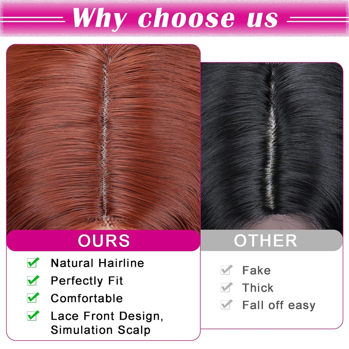 28'' Curly Wig Long Synthetic Wigs for Black Women Loose Deep Wave Lace Front Wig 4'' Simulated Scalp Middle Part Natural Crimps Curls Hair Replacement Wigs