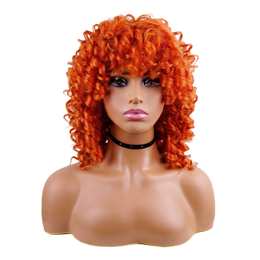 AIDUSA Short Loose Curly Wigs for Black Women Afro Wig for Black Women Curly Wig for Women Synthetic Wigs for Women Fluffy Natural Soft Hair (#1B Natural Black)