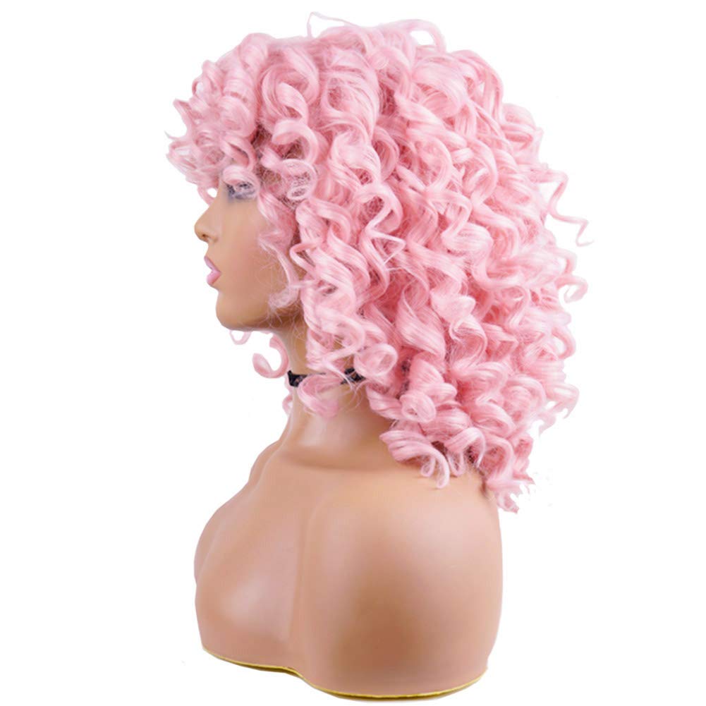 AIDUSA Short Loose Curly Wigs for Black Women Afro Wig for Black Women Curly Wig for Women Synthetic Wigs for Women Fluffy Natural Soft Hair (#1B Natural Black)