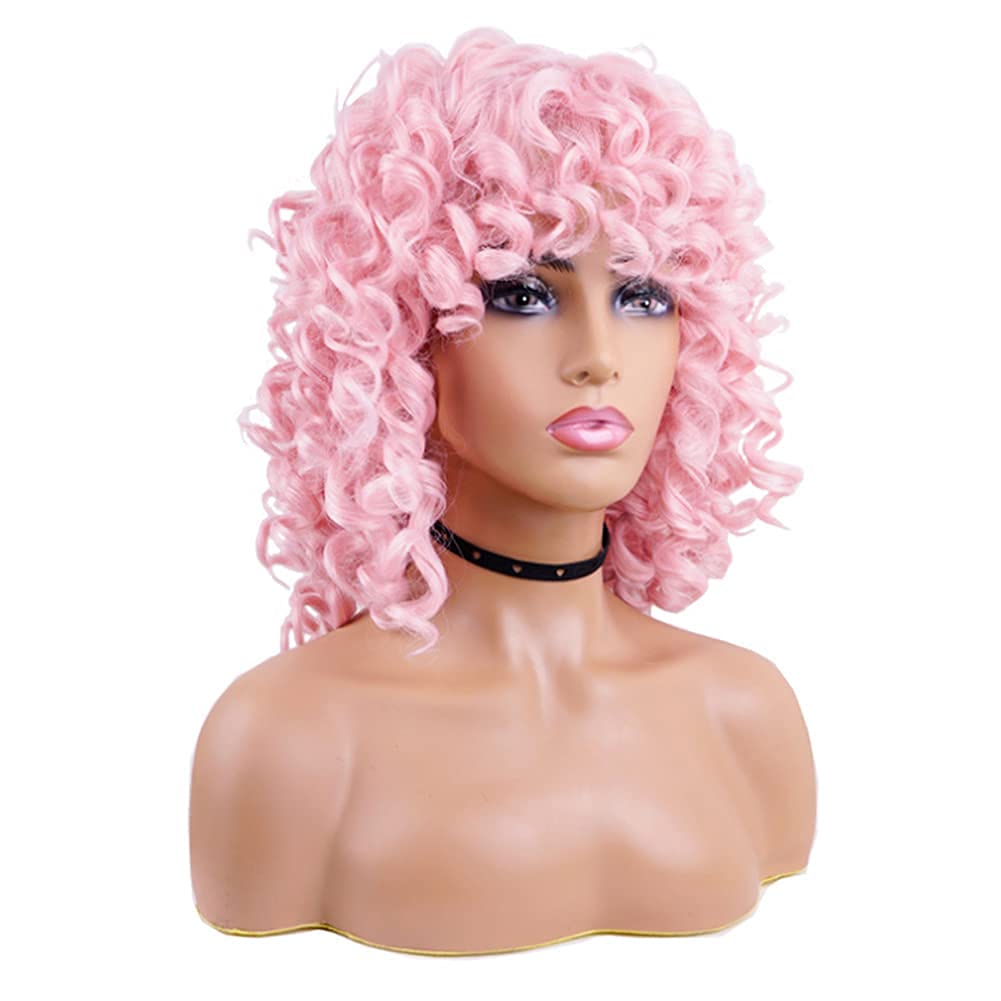 AIDUSA Short Loose Curly Wigs for Black Women Afro Wig for Black Women Curly Wig for Women Synthetic Wigs for Women Fluffy Natural Soft Hair (#1B Natural Black)