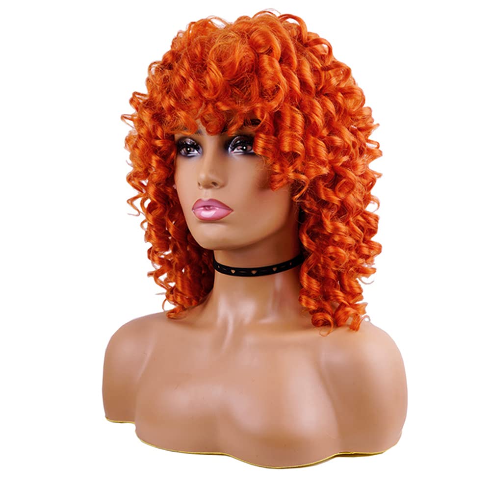 AIDUSA Short Loose Curly Wigs for Black Women Afro Wig for Black Women Curly Wig for Women Synthetic Wigs for Women Fluffy Natural Soft Hair (#1B Natural Black)