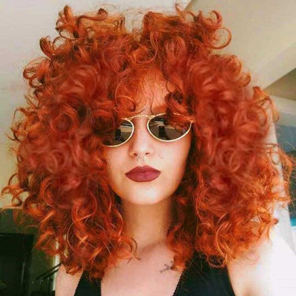 AIDUSA Short Loose Curly Wigs for Black Women Afro Wig for Black Women Curly Wig for Women Synthetic Wigs for Women Fluffy Natural Soft Hair (#1B Natural Black)