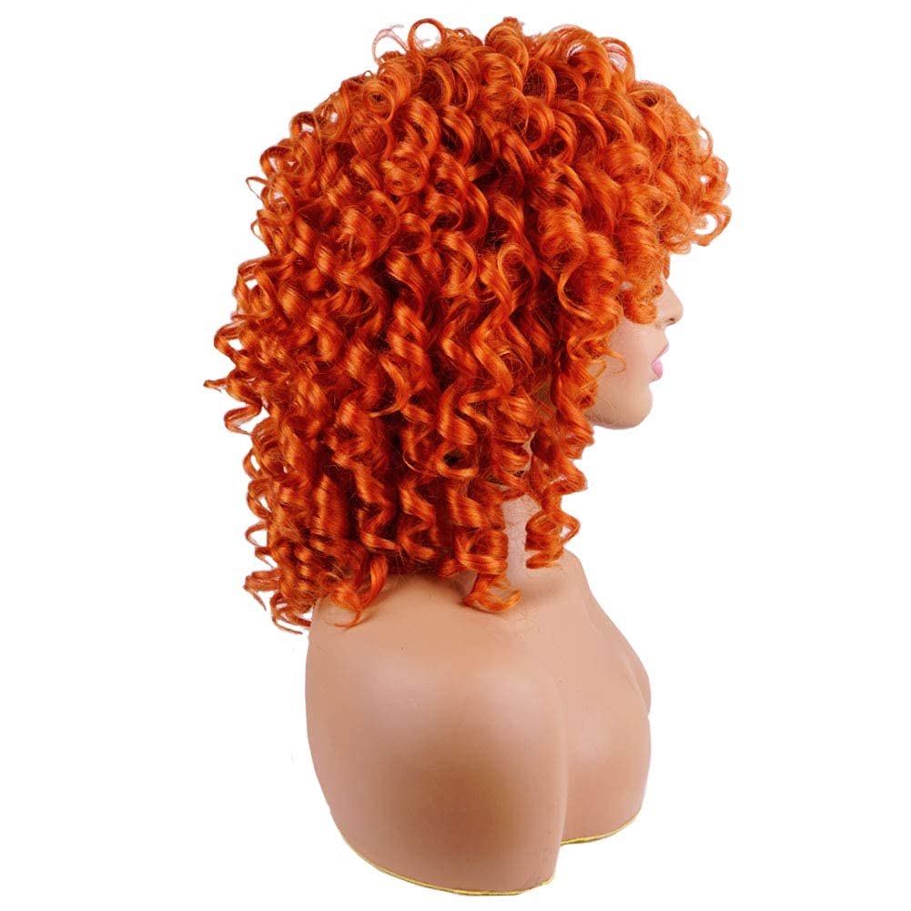 AIDUSA Short Loose Curly Wigs for Black Women Afro Wig for Black Women Curly Wig for Women Synthetic Wigs for Women Fluffy Natural Soft Hair (#1B Natural Black)