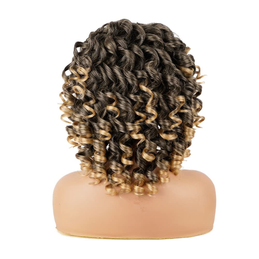 AIDUSA Short Loose Curly Wigs for Black Women Afro Wig for Black Women Curly Wig for Women Synthetic Wigs for Women Fluffy Natural Soft Hair (#1B Natural Black)