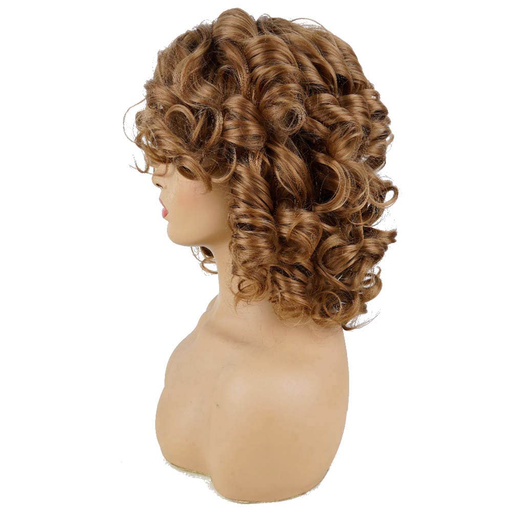 AIDUSA Short Loose Curly Wigs for Black Women Afro Wig for Black Women Curly Wig for Women Synthetic Wigs for Women Fluffy Natural Soft Hair (#1B Natural Black)