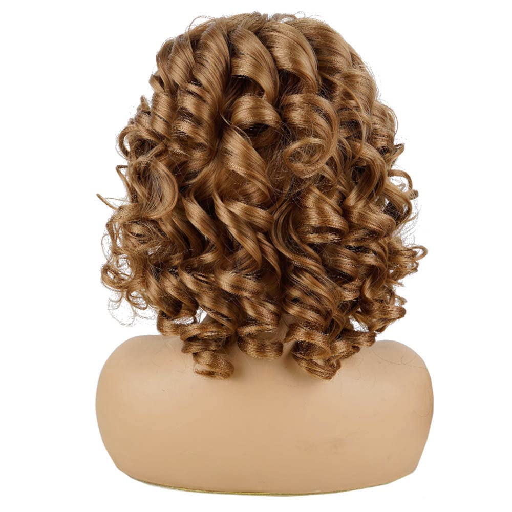 AIDUSA Short Loose Curly Wigs for Black Women Afro Wig for Black Women Curly Wig for Women Synthetic Wigs for Women Fluffy Natural Soft Hair (#1B Natural Black)
