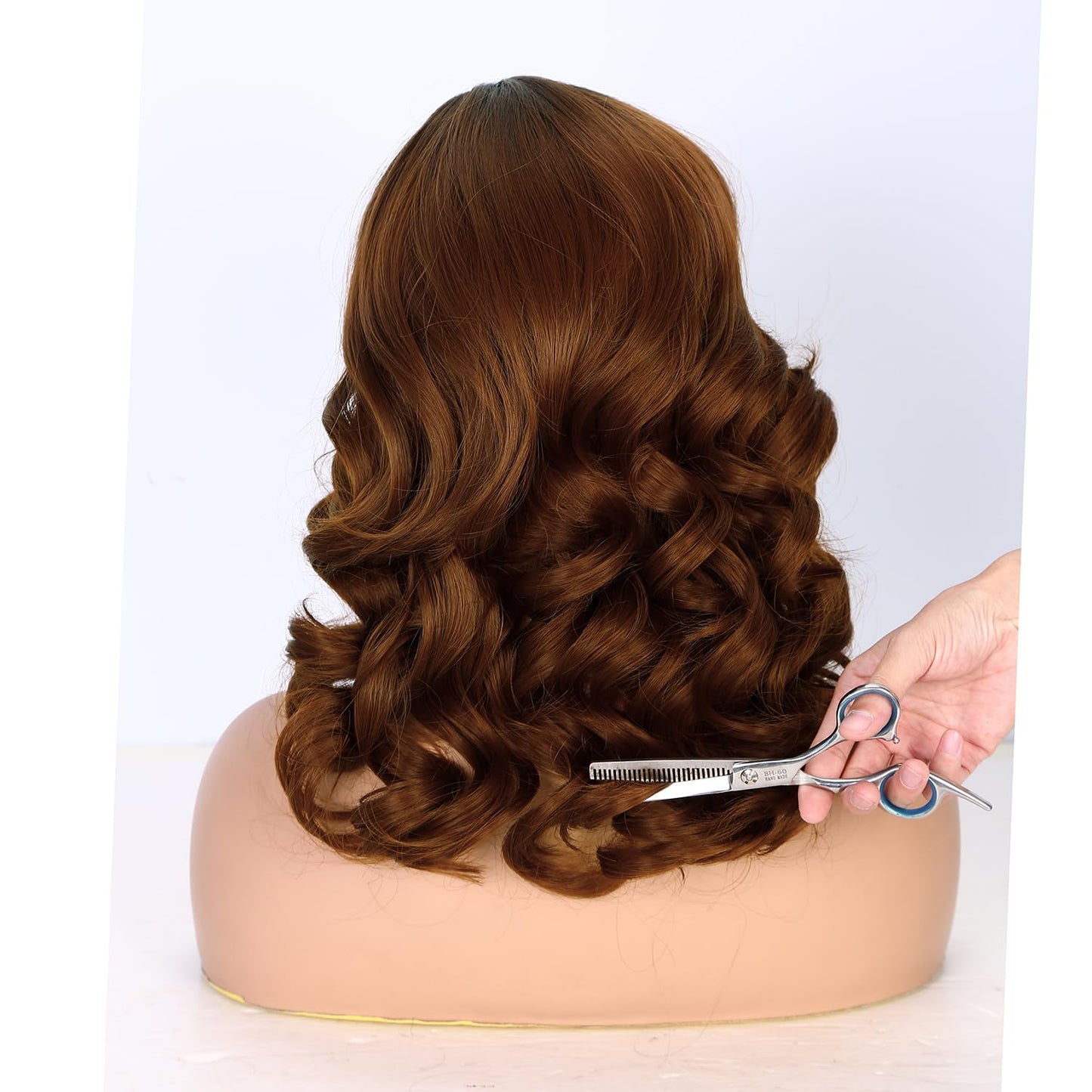 WIGER Short Wavy Wigs for Women Black Loose Wave Bob Hair Wig 14 Inch Side Part Big Curly Glueless Lace Part Hair Synthetic Curly Wig for Daily or Party