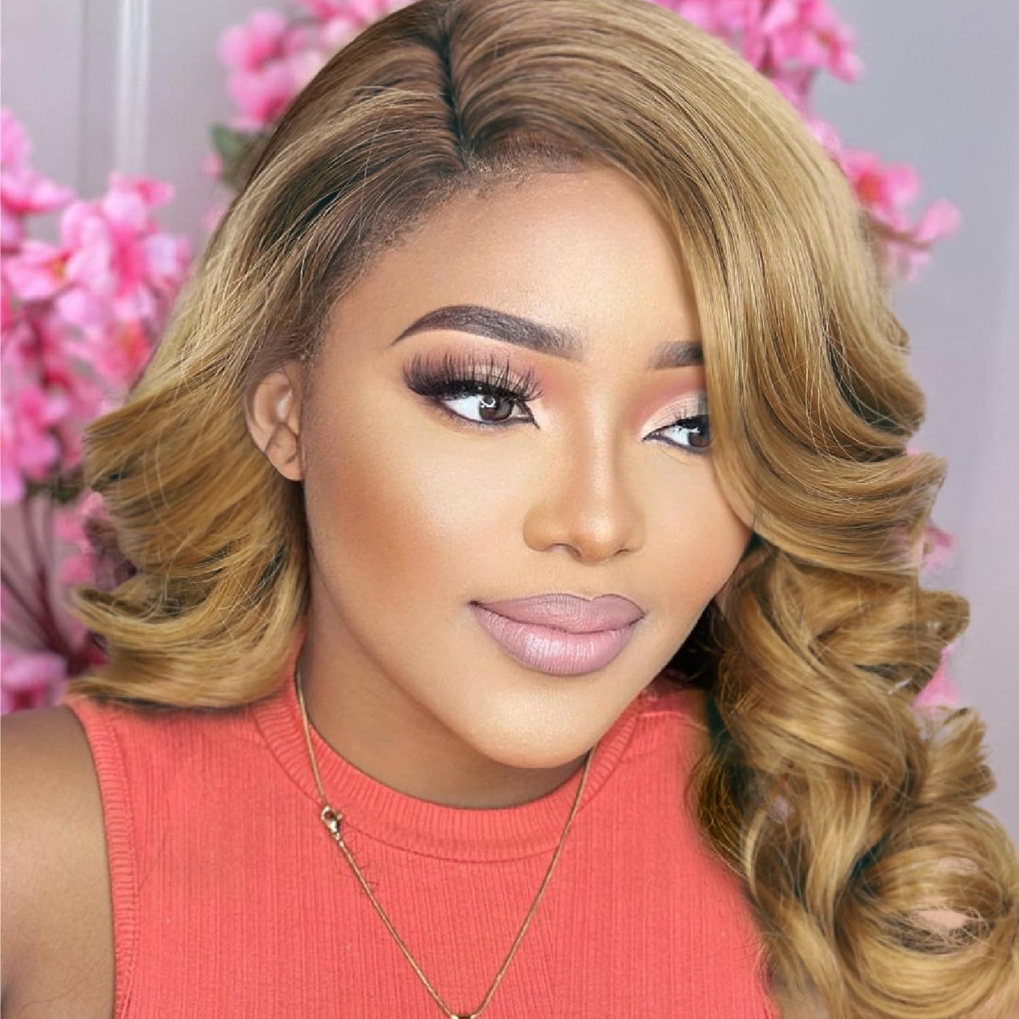 WIGER Short Wavy Wigs for Women Black Loose Wave Bob Hair Wig 14 Inch Side Part Big Curly Glueless Lace Part Hair Synthetic Curly Wig for Daily or Party