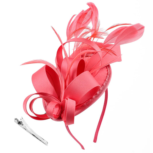DRESHOW Women Fascinator Hats Tea Party Hat Vintage Pillbox Hat Headband for Cocktail