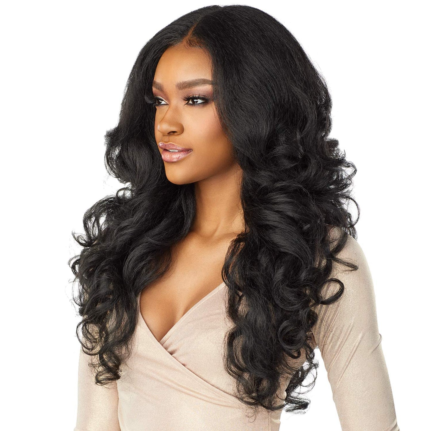 Sensationnel What Lace 13X6 Wigs - Latisha Lacefrontal Hand Tied Glueless Synthetic With Natural Density Preplucked Hairline (Off Black 1B)