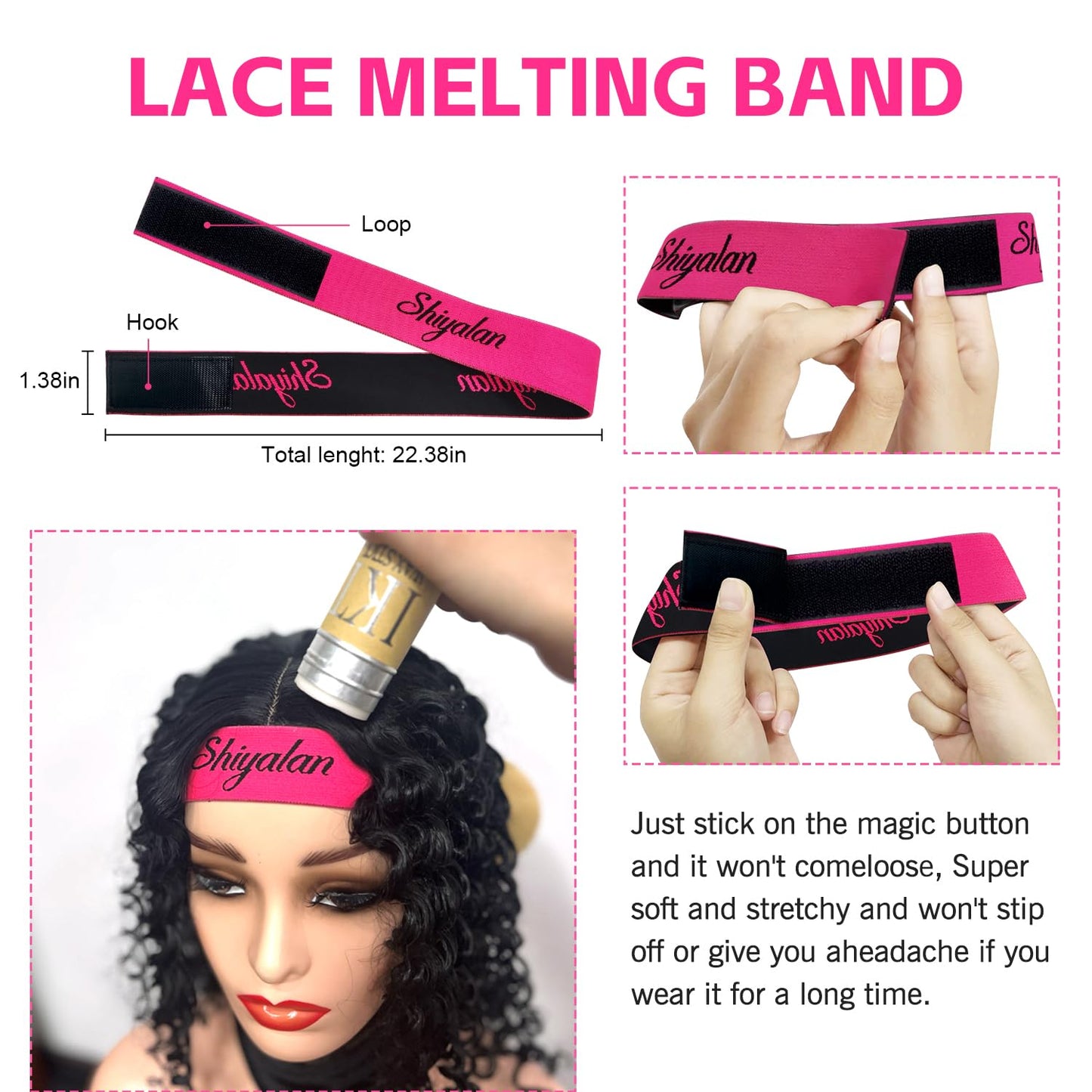 Wig Kit for Lace Front Wigs, Hair Wax Stick Lace Band for Wigs, Wig Caps, Edge Brush, Comb, Suitable for Wig Kit - 9 PCS