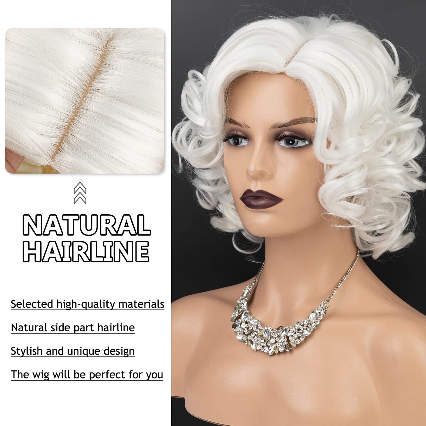 SEVENCOLORS Short Curly Wigs for Black Women Glueless Soft Short Black Hair Wigs Natural Looking Synthetic Fiber Afro Big Curly Bob Wigs