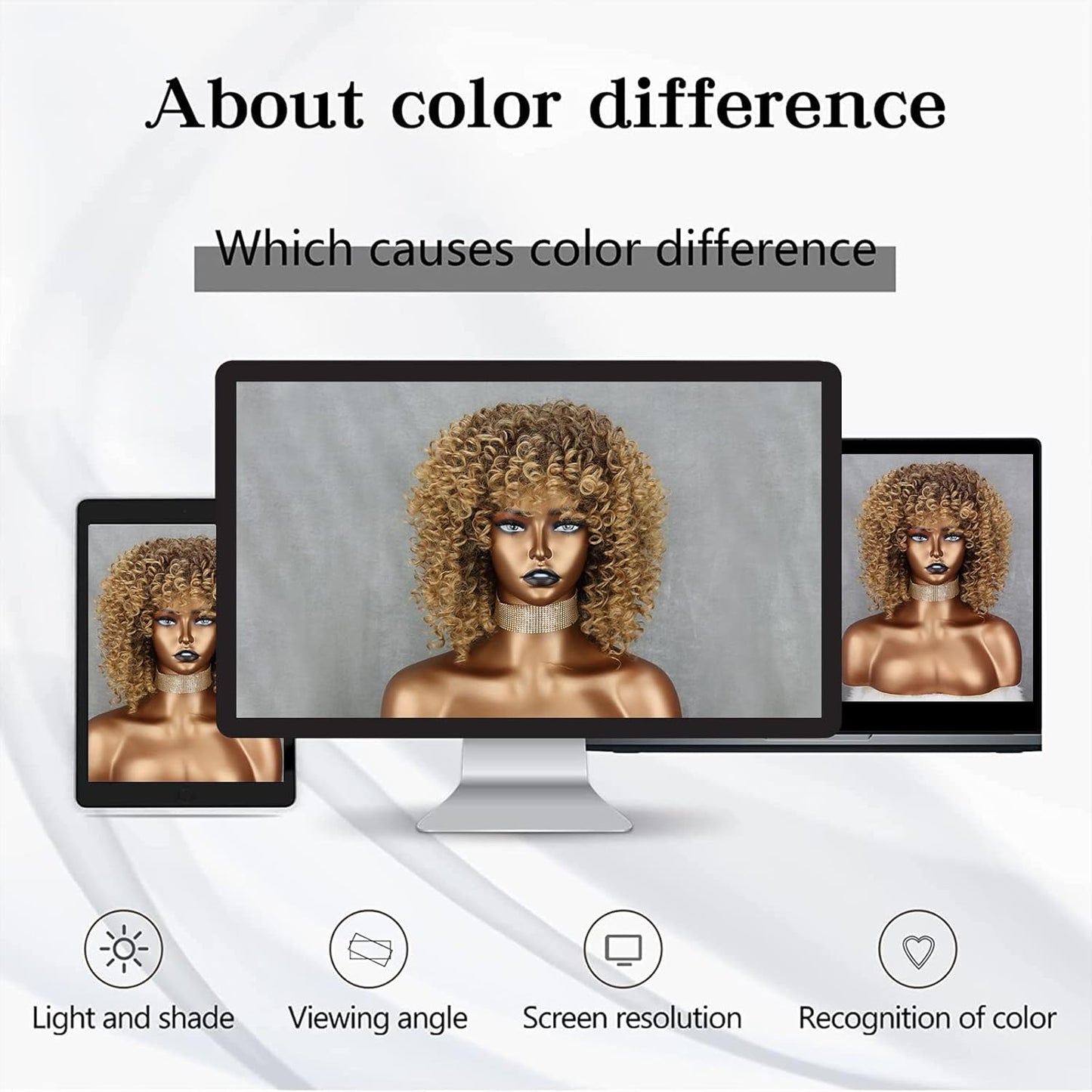 Xinran 14 inch Blonde Curly Wigs 70s, Kinky Brown Mixd Blonde Afro Wigs for Black Women, Synthetic Afro Curly Blonde Wigs for Women (Brown to Blonde)