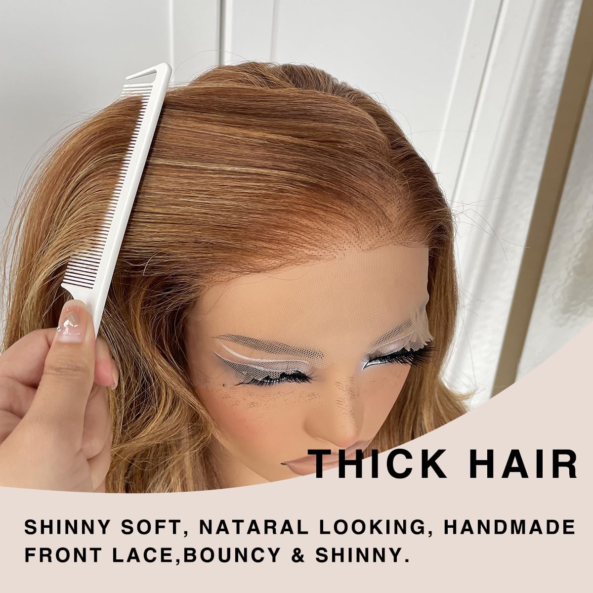 13x6 Skunk Stripe Wig Glueless Lace Front Wigs Pre Plucked Synthetic Body Wave blonde wig Wear and Go lace front wig for black women
