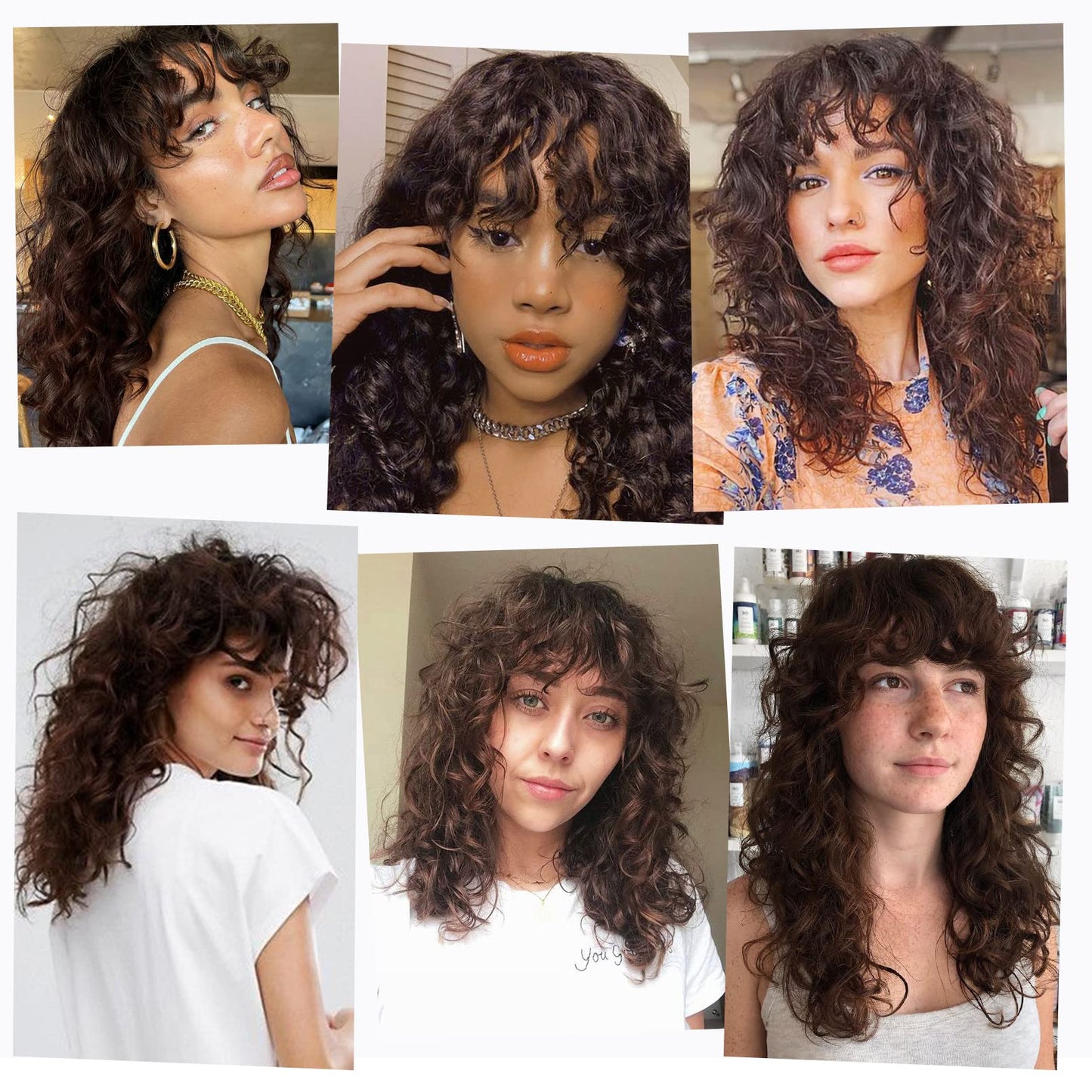 LONAI Curly Wig with Bangs for Black Women Long Black Kinky Wigs with Wispy Bangs WIG006 Curly Gorgeous Fringe Synthetic Wig for Daily Use Party Cosplay-Black