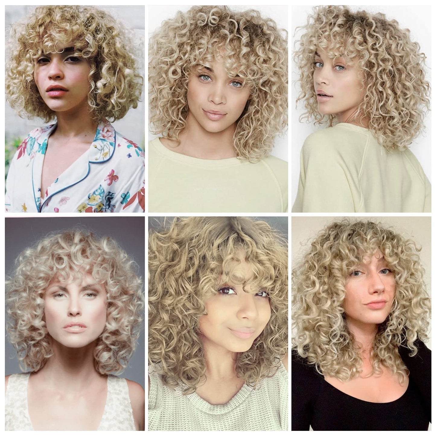 LONAI Curly Wig with Bangs for Black Women Long Black Kinky Wigs with Wispy Bangs WIG006 Curly Gorgeous Fringe Synthetic Wig for Daily Use Party Cosplay-Black