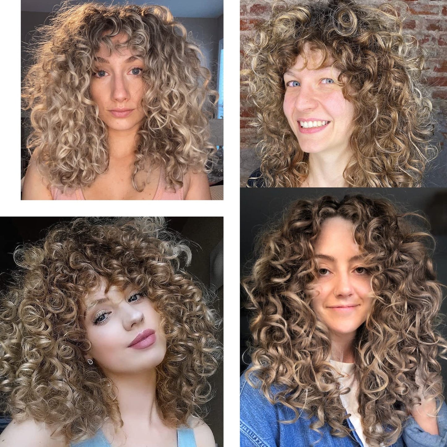 LONAI Curly Wig with Bangs for Black Women Long Black Kinky Wigs with Wispy Bangs WIG006 Curly Gorgeous Fringe Synthetic Wig for Daily Use Party Cosplay-Black