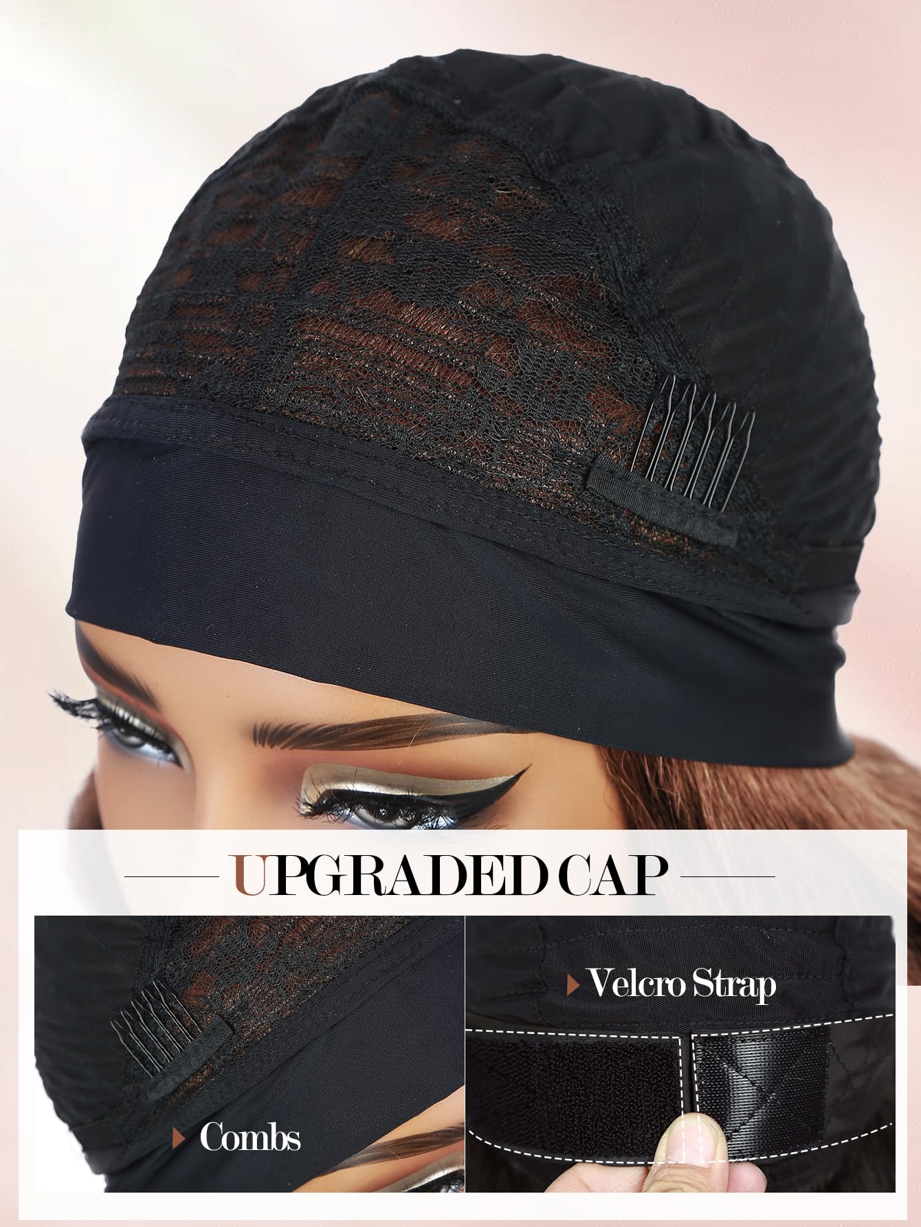 Yaki Wavy Headband Wigs for Black Women 26 Inch Black Kinky Straight Wear and Go Wig with Curly Wavy Ends Synthetic Glueless Half Wig with Headbands Attached Blow Out Style Natural Hair Texture