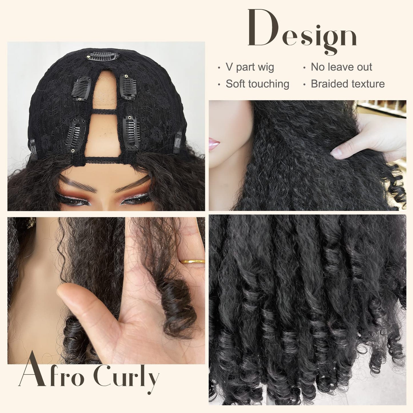 SOKU Afro Curly Lace Front Wig Synthetic Kinky Straight with Curly Ends T Part HD Transparent Swiss Lace Fluffy Bouncy Hair Wigs 20 Inch Dark Brown Heat Friendly Afro Wigs for Black Women