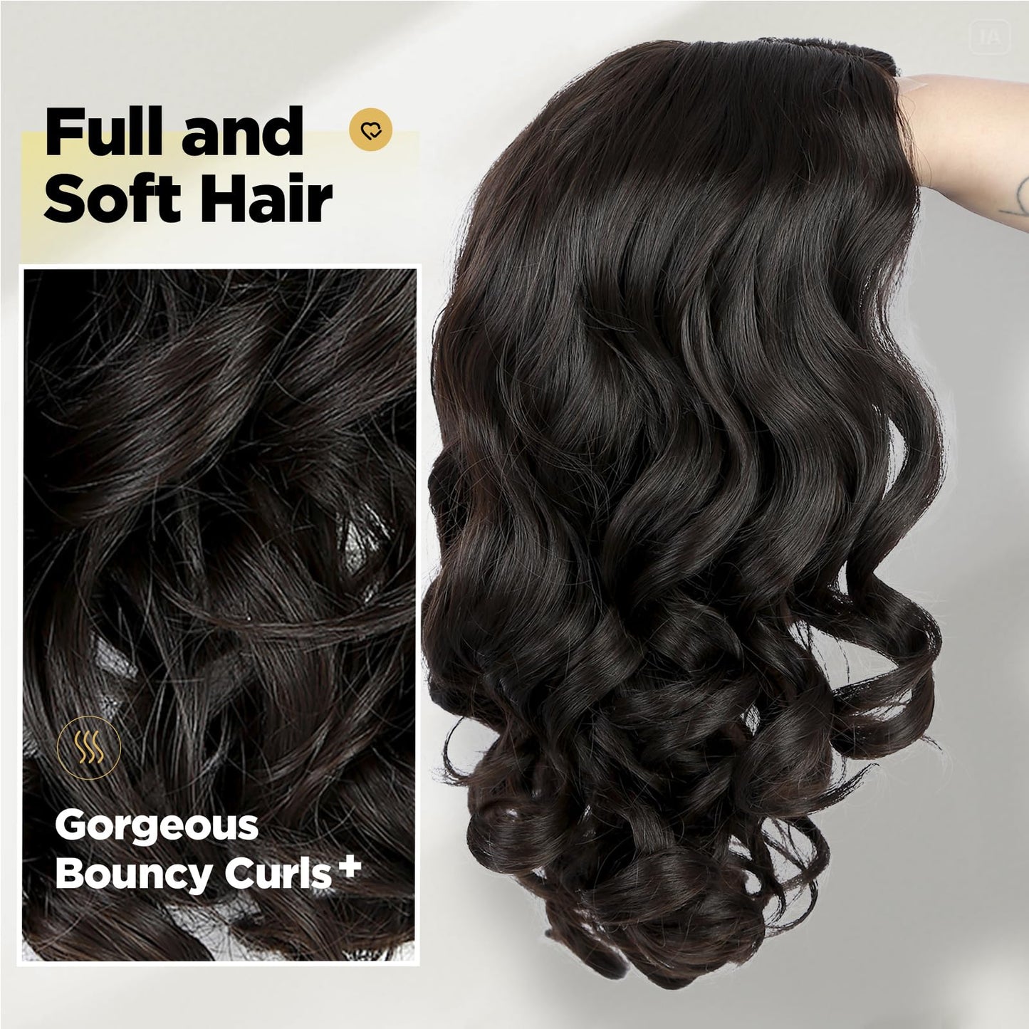 WIGER Short Wavy Wigs for Women Black Loose Wave Bob Hair Wig 14 Inch Side Part Big Curly Glueless Lace Part Hair Synthetic Curly Wig for Daily or Party
