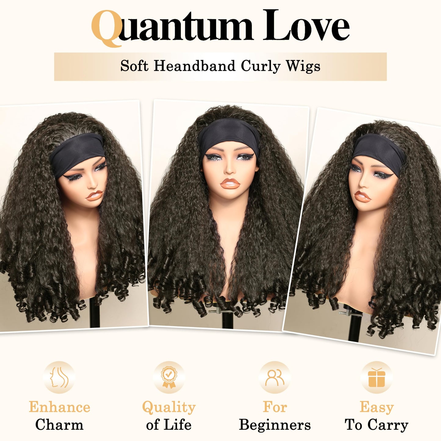 SOKU Afro Curly Lace Front Wig Synthetic Kinky Straight with Curly Ends T Part HD Transparent Swiss Lace Fluffy Bouncy Hair Wigs 20 Inch Dark Brown Heat Friendly Afro Wigs for Black Women