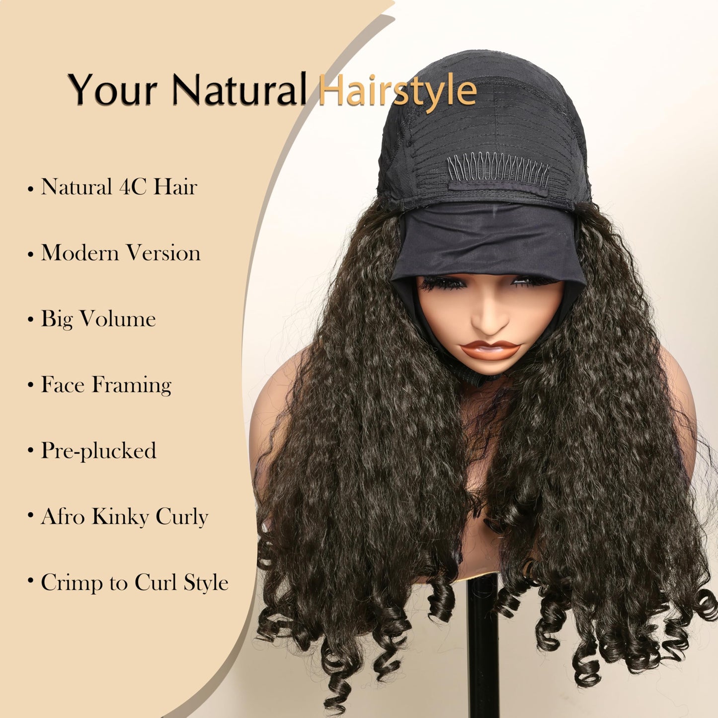 SOKU Afro Curly Lace Front Wig Synthetic Kinky Straight with Curly Ends T Part HD Transparent Swiss Lace Fluffy Bouncy Hair Wigs 20 Inch Dark Brown Heat Friendly Afro Wigs for Black Women