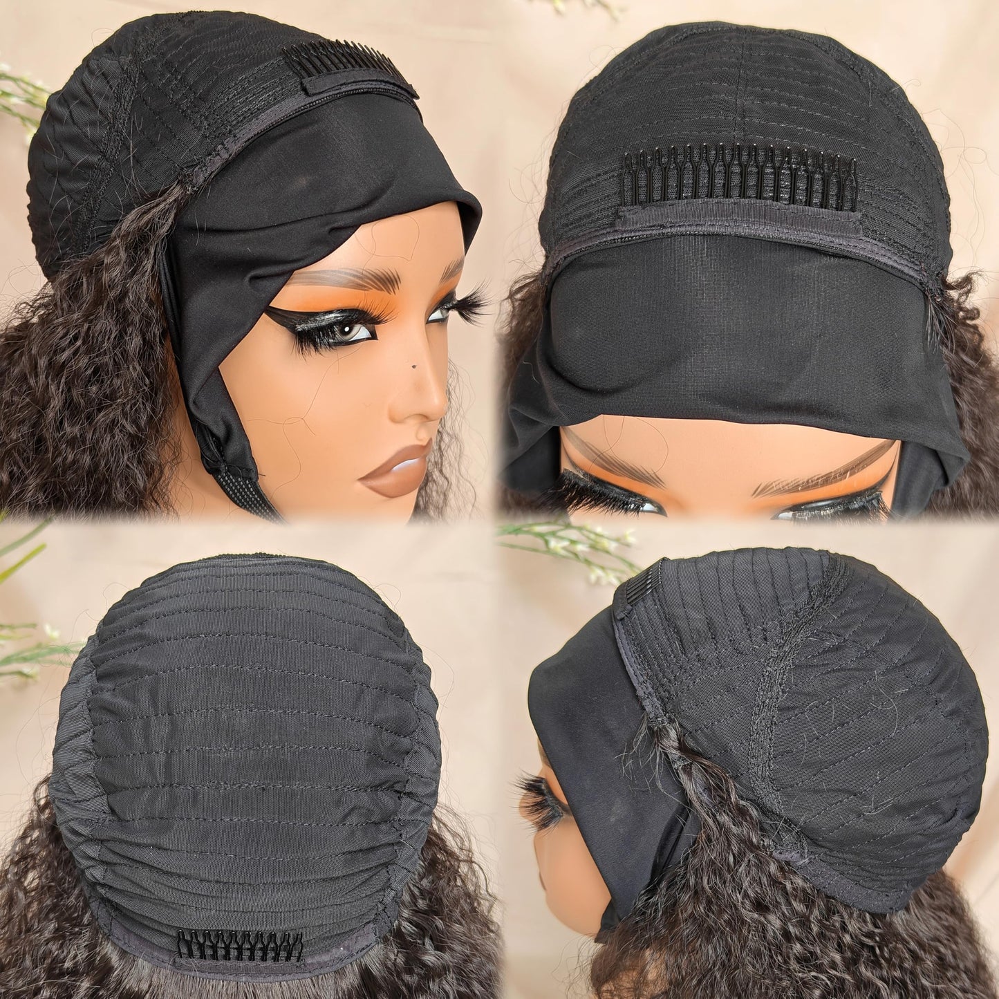 SOKU Afro Curly Lace Front Wig Synthetic Kinky Straight with Curly Ends T Part HD Transparent Swiss Lace Fluffy Bouncy Hair Wigs 20 Inch Dark Brown Heat Friendly Afro Wigs for Black Women