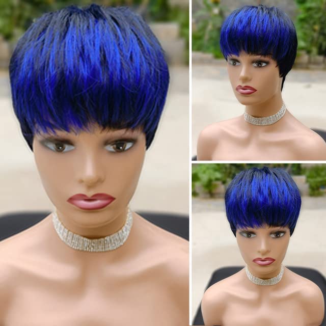 Short Hair Wigs For Black Women Short Pixie Cuts Wigs. Short Straight Ladies Wigs Synthetic Short Wigs For Women African American Women Wigs (SW2113)