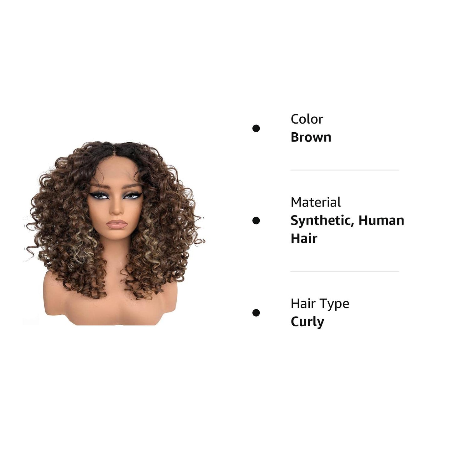 16inch Blonde Skunk Stripe Curly Lace Front Wig Synthetic Human Hair Blend Glueless Pre Plucked HD Lace Short Curly Lace Front Wigs for Black Women
