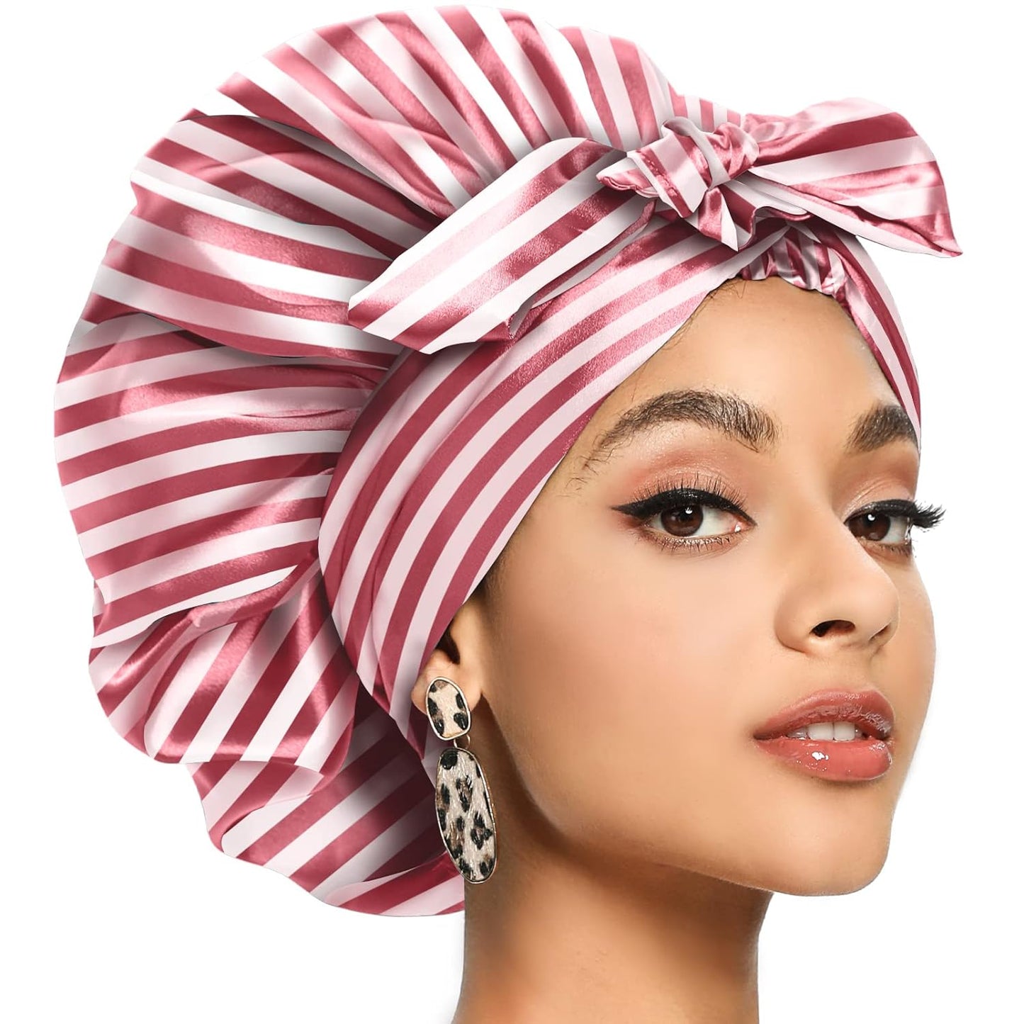 Satin Bonnet for Women, Silk Bonnet for Curly Hair, Silk Hair Bonnet for Sleeping Satin Bonnets for Black Women, Extra Large Bonnet with Tie Band