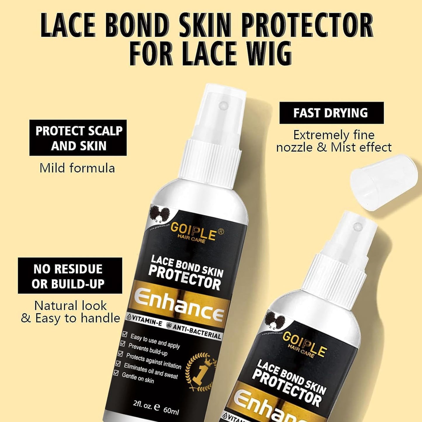 Wig Glue Lace Glue for Lace Front Wigs, Strong Hold Lace Front Wig Glue for Wigs, Lace Adhesive Hair Replacement with Wig Glue Remover, Wig Melting Band, Hair Wax Stick, Edge Control Edge Brush