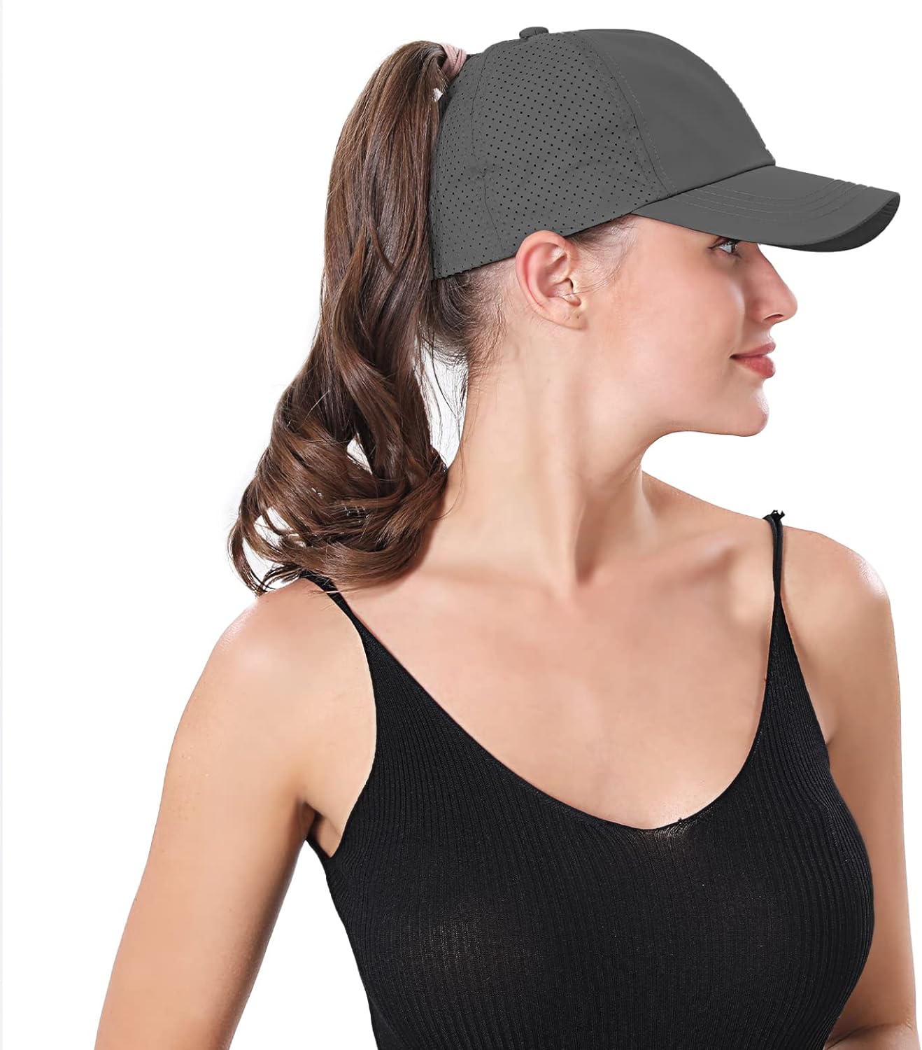 Women Ponytail Hat Criss Cross Baseball Cap Adjustable High Messy Bun Ponycap Quick Drying Mesh Sports Hat