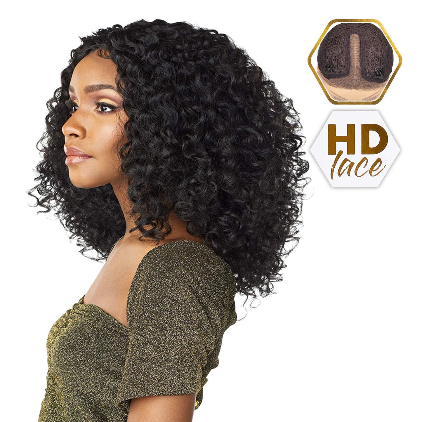 5 inch deep part synthetic wig preplucked hairline HD lace with Babyhair - Butta unit 5 (1B)