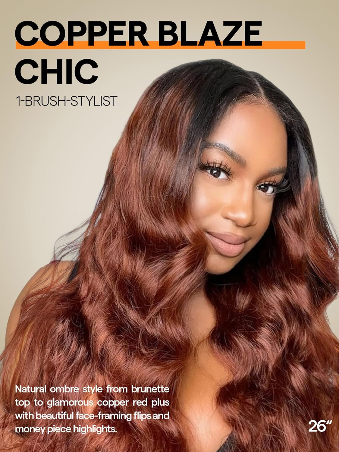 Loose Wave Wig Brown Wig with Blonde Highlights 24 Inch Glueless Colored Honey Blonde Wig, Premium Fiber Remy Human Hair Blended with Natural Pre-Plucked Hairline Pre-Cut Lace