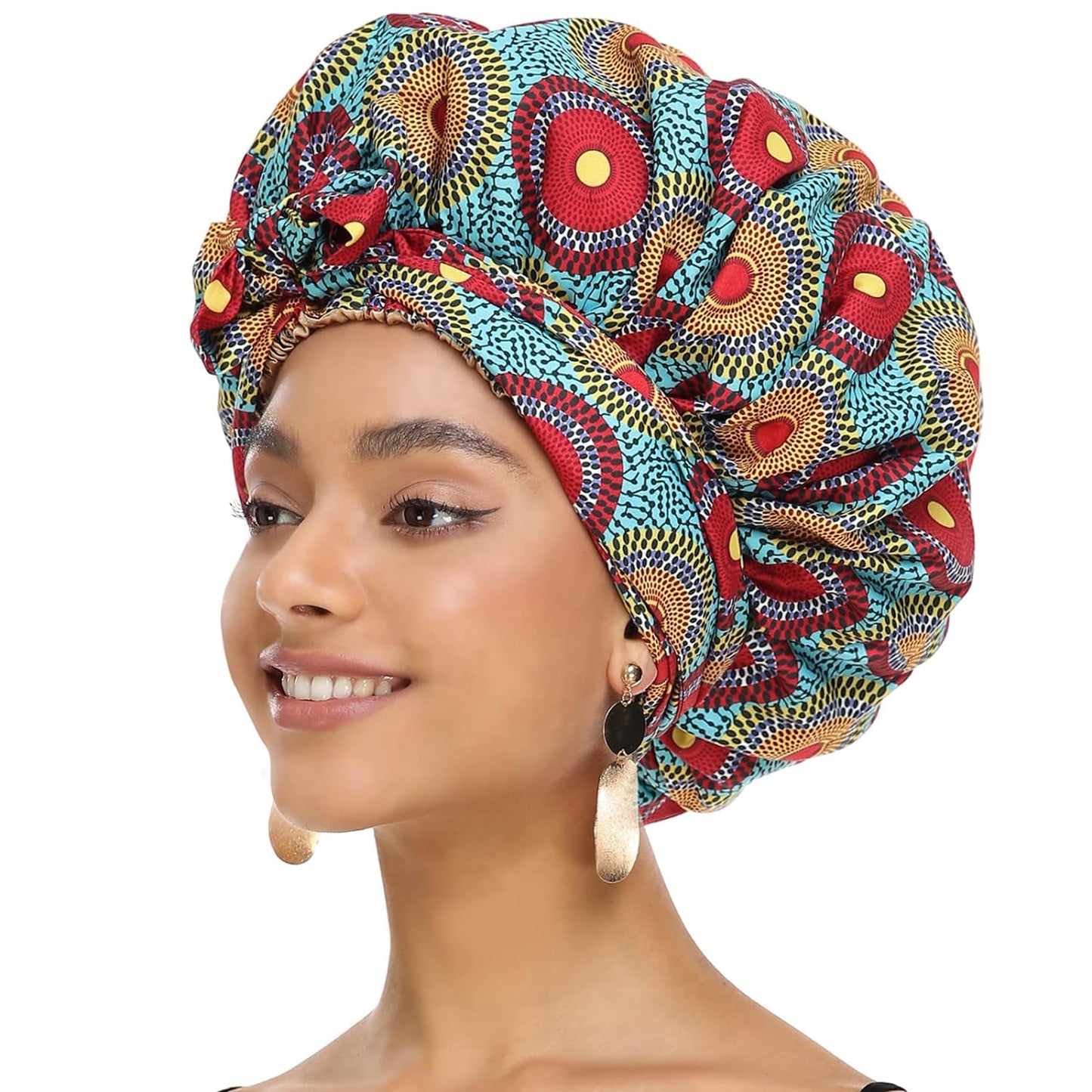 Satin Bonnet for Women, Silk Bonnet for Curly Hair, Silk Hair Bonnet for Sleeping Satin Bonnets for Black Women, Extra Large Bonnet with Tie Band